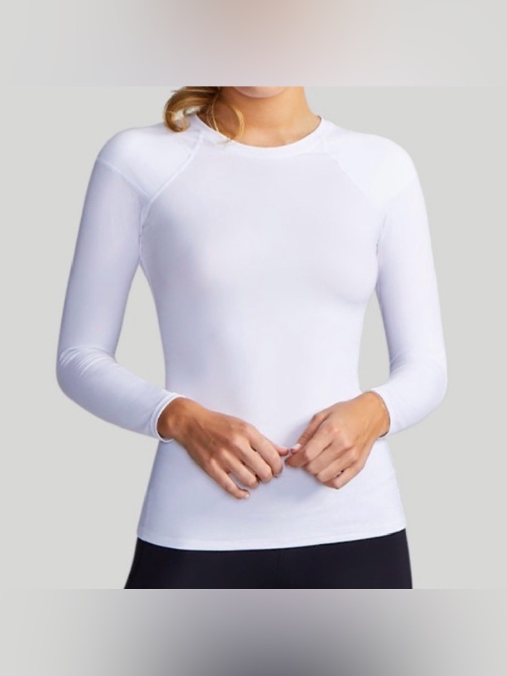 Tommy Copper NWT 2X White Long-Sleeve Performance Top